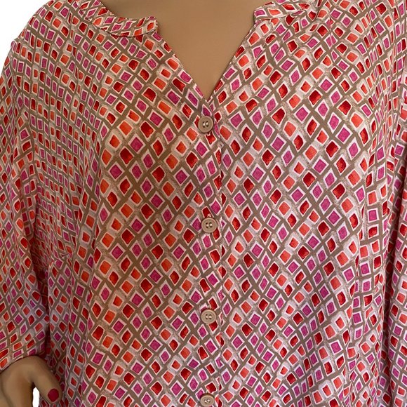 Catherines 1X Plus Size 3/4 Sleeve Top for Women, 18-20W Ladies Plus Size Blouse - Picture 7 of 11